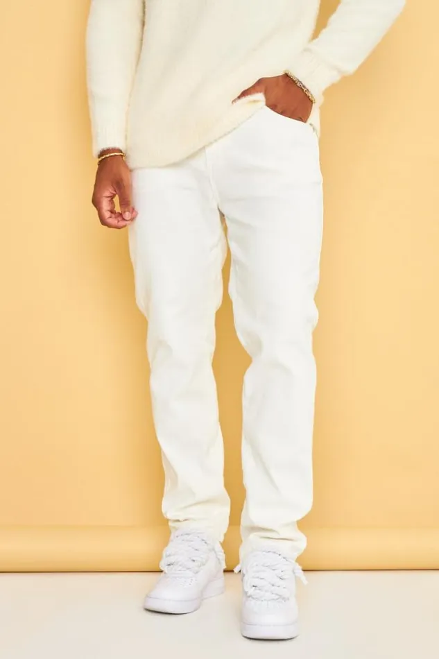 Men Jeans Coupe Droite Blanc Cass White Brentiny Paris Pants