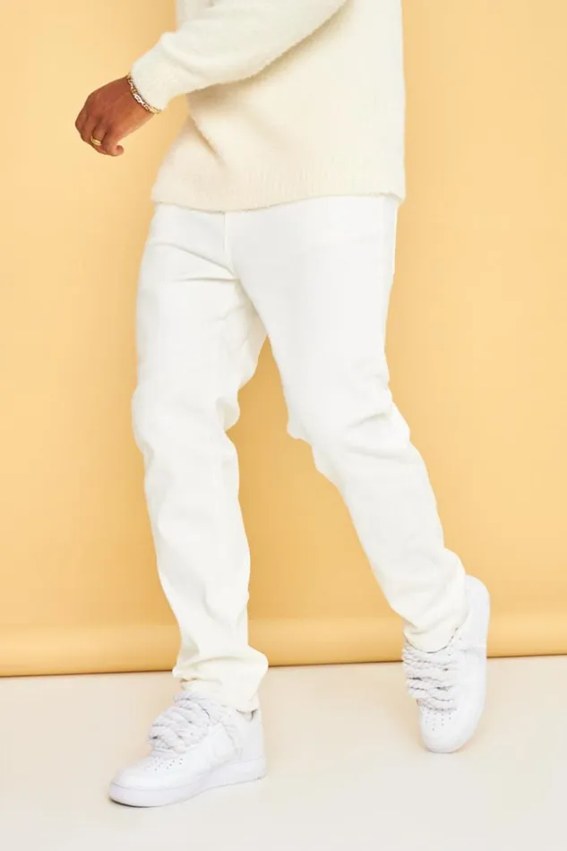 Men Jeans Coupe Droite Blanc Cass White Brentiny Paris Pants