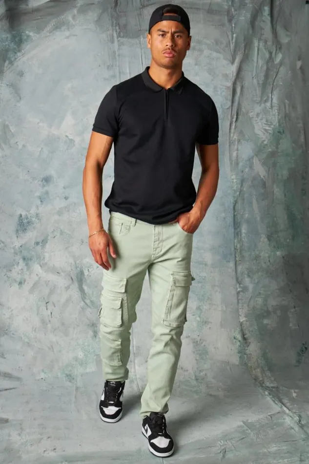 Men Jeans Coupe Droite Vert Clair Vertclair Brentiny Paris Pants