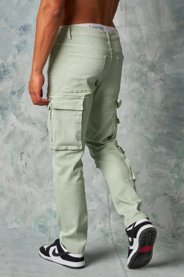 Men Jeans Coupe Droite Vert Clair Vertclair Brentiny Paris Pants