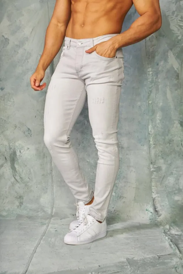Men Jeans Skinny Gris Clair Griff Grisclair Brentiny Paris Jeans