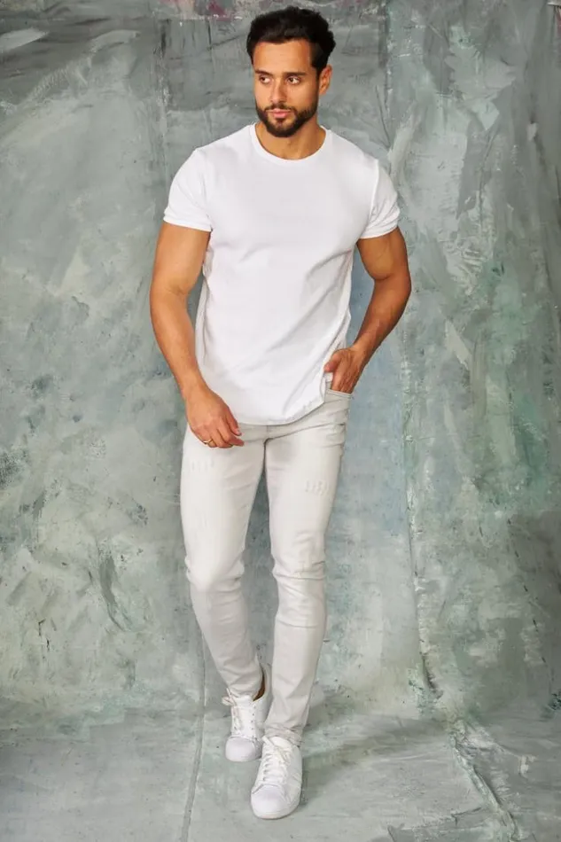 Men Jeans Skinny Gris Clair Griff Grisclair Brentiny Paris Jeans
