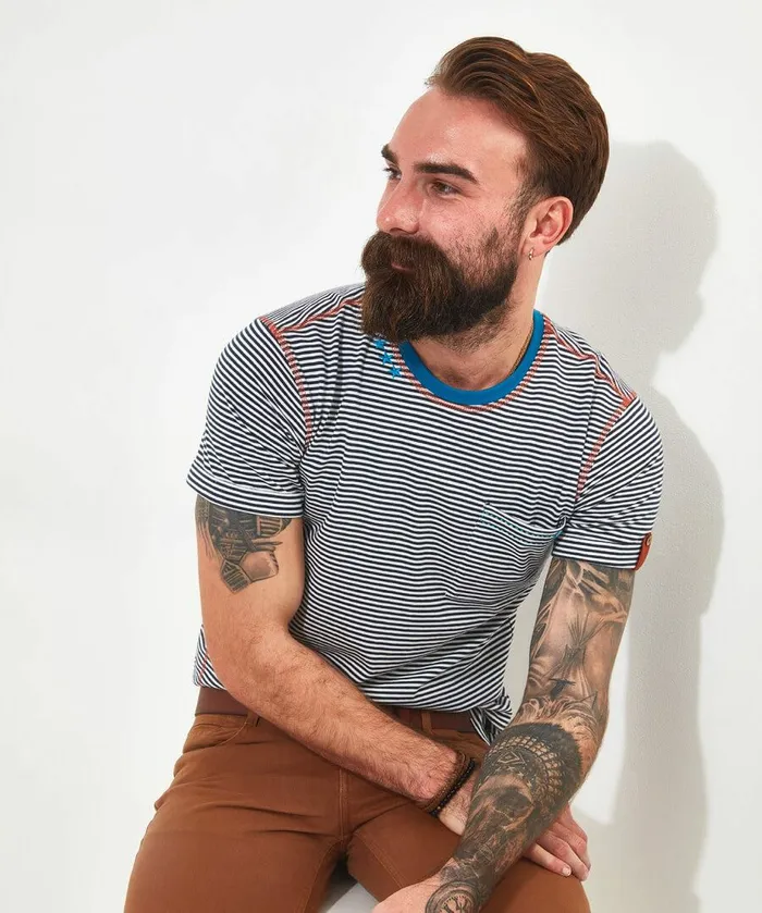 Men Joe Browns Carefree Stripe Tee Navy