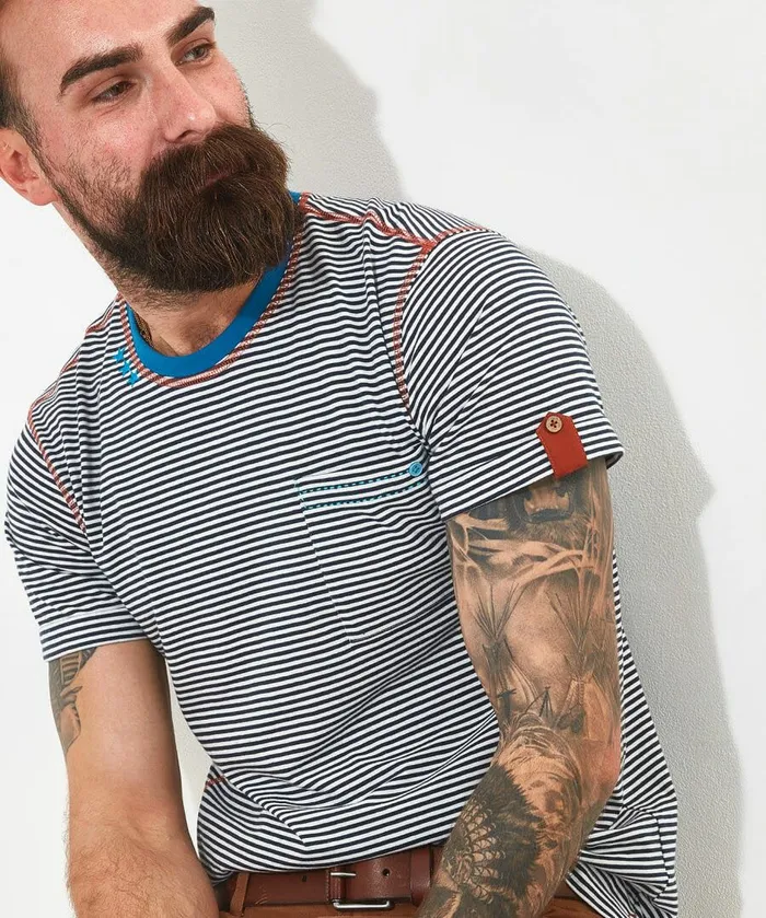 Men Joe Browns Carefree Stripe Tee Navy Men Joe Browns Carefree Stripe Tee Navy