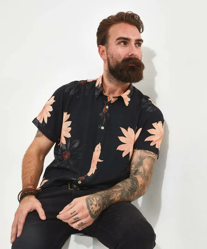 Men Joe Browns Larger Than Life Floral Shirt Black