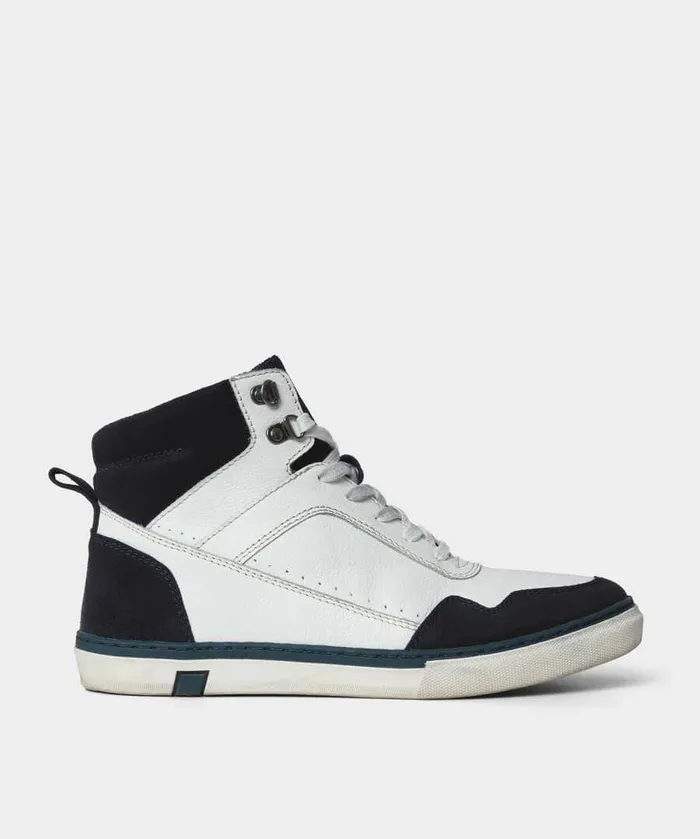 Men Joe Browns Lyrics Leather High Top Boots White