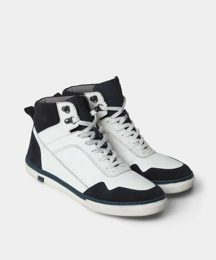 Men Joe Browns Lyrics Leather High Top Boots White Men Joe Browns Lyrics Leather High Top Boots White