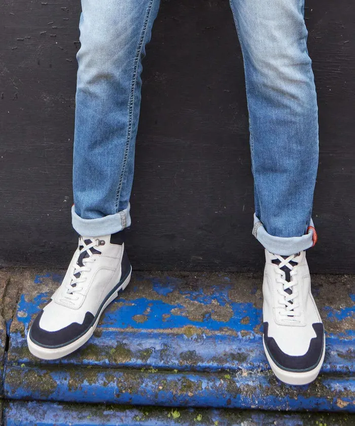 Men Joe Browns Lyrics Leather High Top Boots White Men Joe Browns Lyrics Leather High Top Boots White