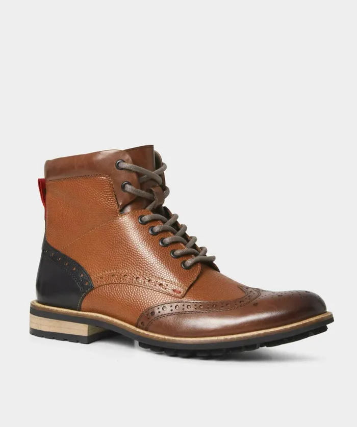 Men Joe Browns Mix Up Premium Leather Boots Tan Multi Men Joe Browns Mix Up Premium Leather Boots Tan Multi