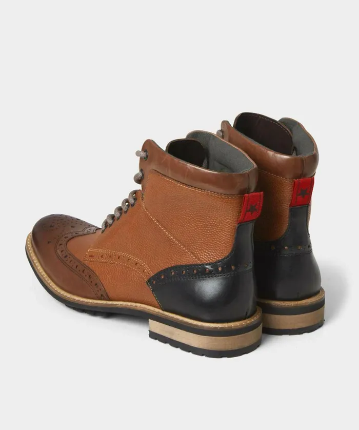 Men Joe Browns Mix Up Premium Leather Boots Tan Multi Men Joe Browns Mix Up Premium Leather Boots Tan Multi