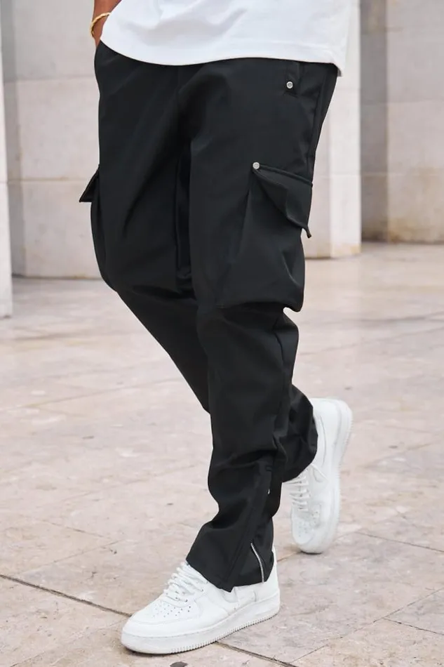 Men Jogger Pant Cargo Noir Black Brentiny Paris Pants