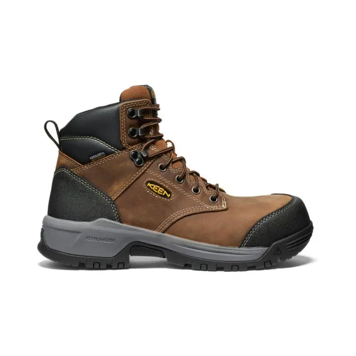 Men KEEN Boots Evanston Boot 6quot Waterproof BisonBlack Leather Work Boot