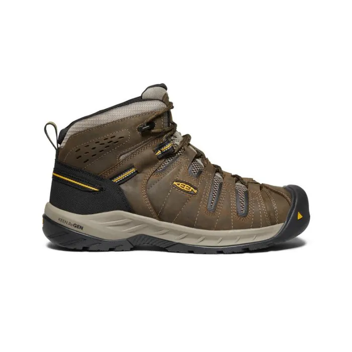 Men KEEN Boots Flint II Boot Steel Toe Cascade BrownGolden Rod
