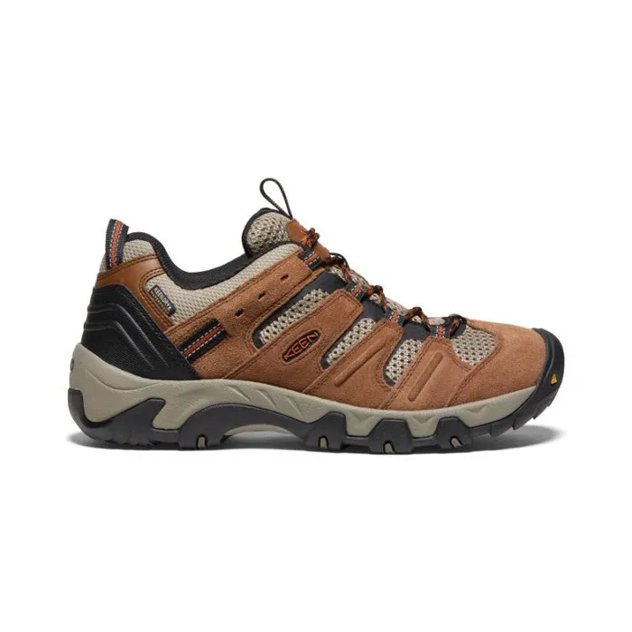 Men KEEN Shoes Headout Waterproof Brown Leather Hiking Shoe