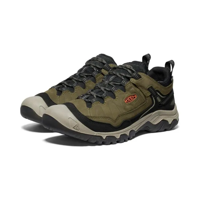 Men KEEN Shoes Targhee IV Waterproof Wide Dark OliveGold Flame Leather Hiking Shoe Men KEEN Shoes Targhee IV Waterproof Wide Dark OliveGold Flame Leather Hiking Shoe
