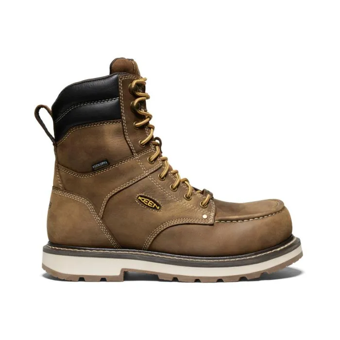 Men KEEN Work Boots and Shoes Cincinnati 8quot Waterproof 90 Heel Boot CarbonFiber Toe