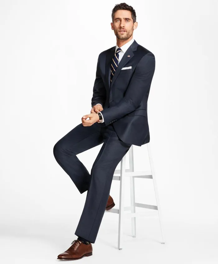 Men Madison Fit Tic 1818 Suit Blue Brooks Brothers Suits