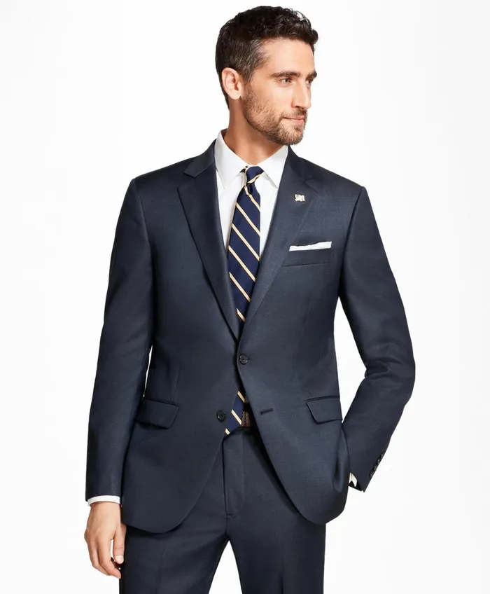 Men Madison Fit Tic 1818 Suit Blue Brooks Brothers Suits