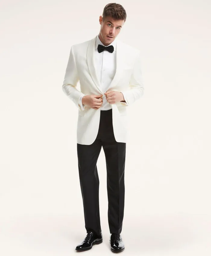Men Madison Fit Wool Tuxedo Jacket White Brooks Brothers Tuxedo Shop