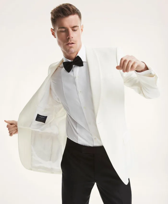 Men Madison Fit Wool Tuxedo Jacket White Brooks Brothers Tuxedo Shop