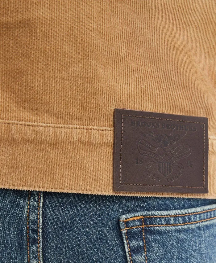 Men Medium Wale Corduroy Trucker Jacket Beige Brooks Brothers Coats and Jackets