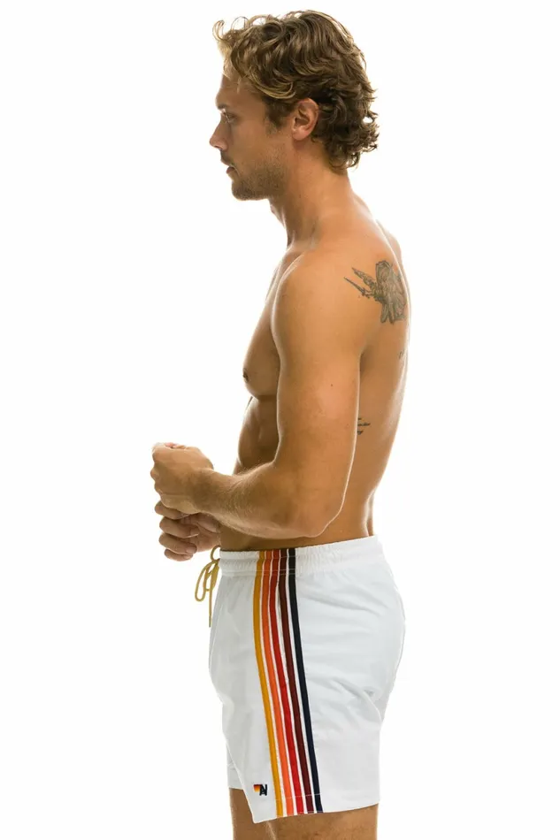 Men MEN039S 5 STRIPE FLEX SHORTS 8211 WHITE Aviator Nation Men MEN039S 5 STRIPE FLEX SHORTS 8211 WHITE Aviator Nation