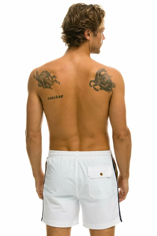 Men MEN039S 5 STRIPE FLEX SHORTS 8211 WHITE Aviator Nation Men MEN039S 5 STRIPE FLEX SHORTS 8211 WHITE Aviator Nation