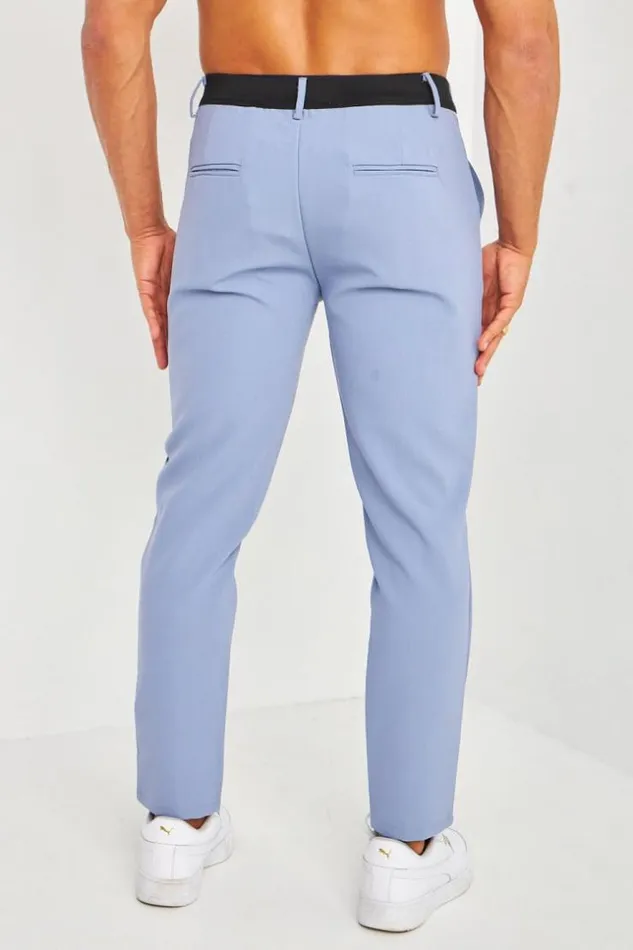 Men Pantalon De Costume Homme Bleu Pastel Blue Brentiny Paris Pants