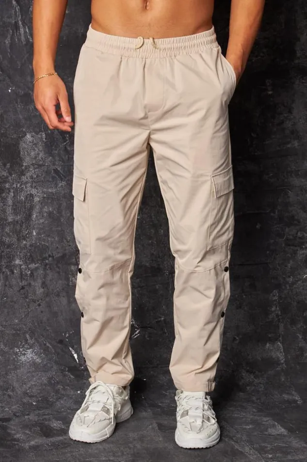 Men Pantalon De Jogging Cargo Boutons Pressions Beige Beige Brentiny Paris Jogging Bottoms Men Pantalon De Jogging Cargo Boutons Pressions Beige Beige Brentiny Paris Jogging Bottoms