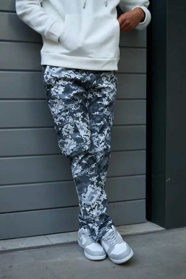 Men Pantalon De Jogging Cargo Camouflage Pixel Gris Grey Brentiny Paris Pants Men Pantalon De Jogging Cargo Camouflage Pixel Gris Grey Brentiny Paris Pants