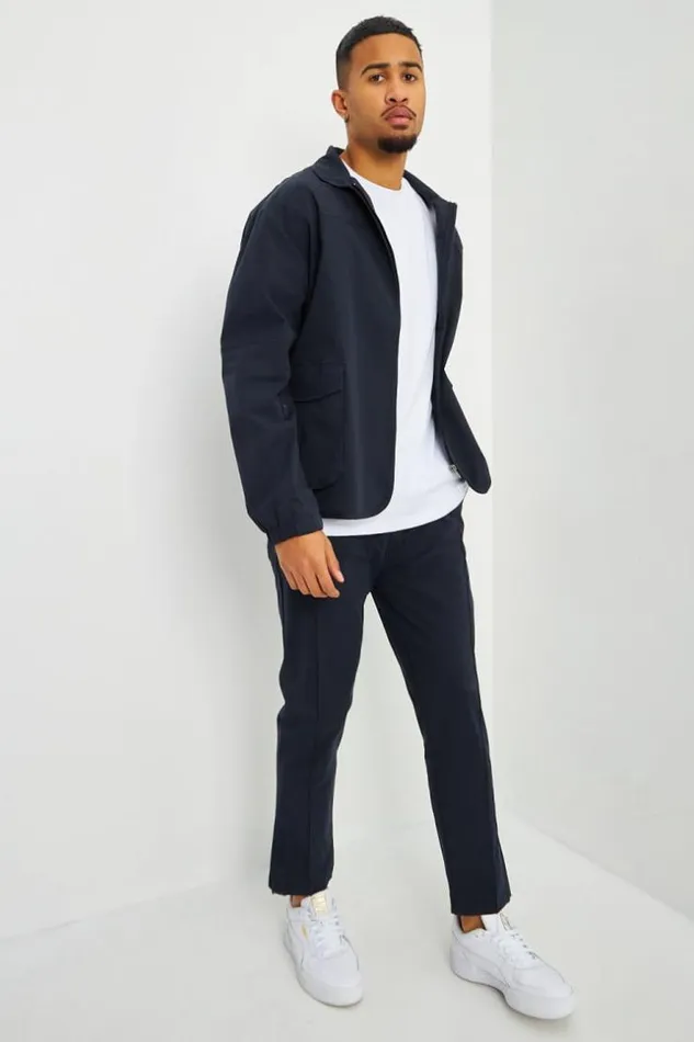 Men Pantalon De Jogging Habill Bleu Marine Coupe Droite Blue Brentiny Paris Jogging Bottoms