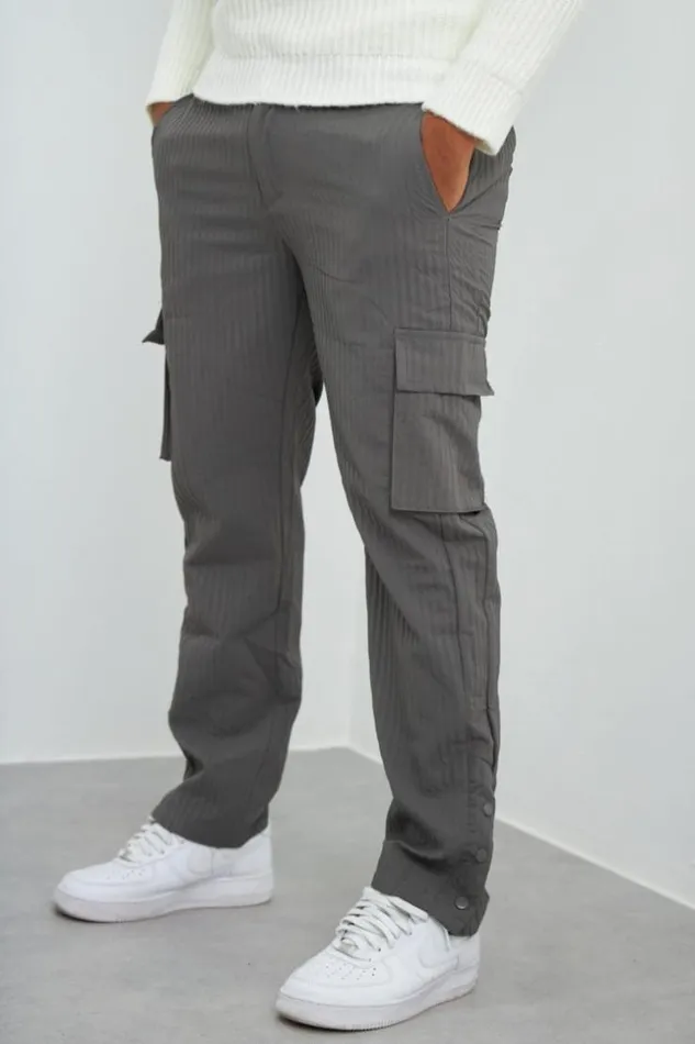 Men Pantalon Gris Poches Pliss Grey Brentiny Paris Pants