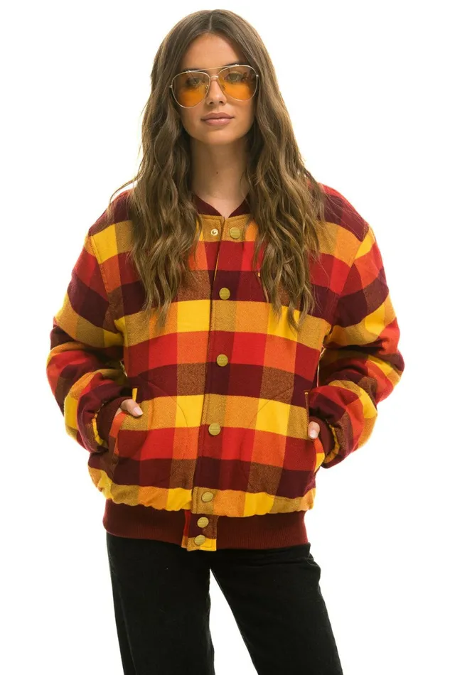 Men PLAID UNISEX VARSITY JACKET 8211 SURFY PLAID Aviator Nation Outerwear