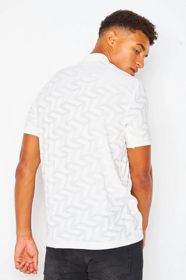 Men Polo TShirt With Graphic Print In White White Brentiny Paris Polo Shirts