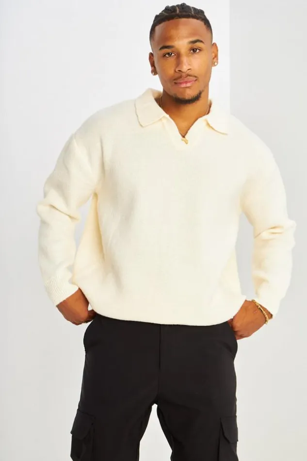 Men Pull Beige Ample Col Rabats Beige Brentiny Paris Sweatshirts and Pullovers Men Pull Beige Ample Col Rabats Beige Brentiny Paris Sweatshirts and Pullovers