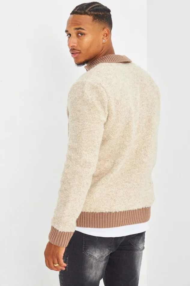 Men Pull Beige Bicolor Col Rabats Beige Brentiny Paris Sweatshirts and Pullovers Men Pull Beige Bicolor Col Rabats Beige Brentiny Paris Sweatshirts and Pullovers