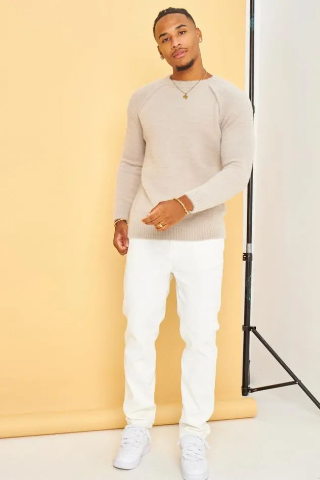 Men Pull Beige En Laine Col Rond Beige Brentiny Paris Sweatshirts and Pullovers Men Pull Beige En Laine Col Rond Beige Brentiny Paris Sweatshirts and Pullovers