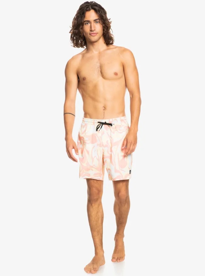 Men Quiksilver Boardshorts Ocean Mix 17034 Volleys Peach Pink Men Quiksilver Boardshorts Ocean Mix 17034 Volleys Peach Pink