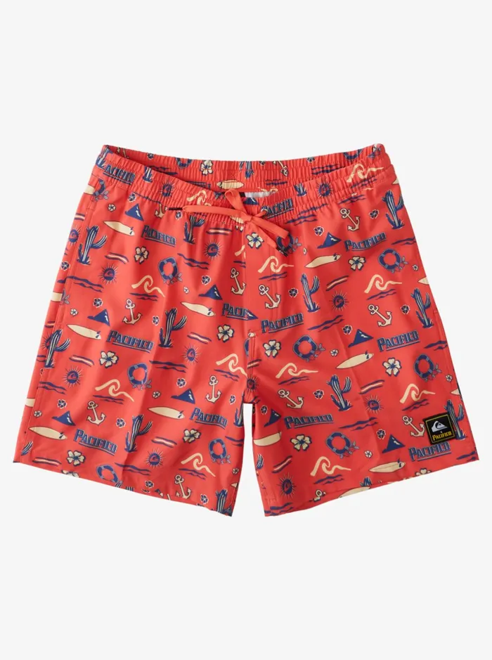 Men Quiksilver Boardshorts Quiksilver X Pacifico 17034 Volleys Red Pacifico Quiksilver Volley