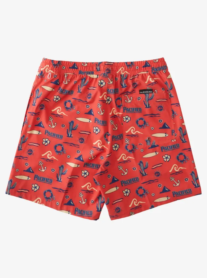 Men Quiksilver Boardshorts Quiksilver X Pacifico 17034 Volleys Red Pacifico Quiksilver Volley