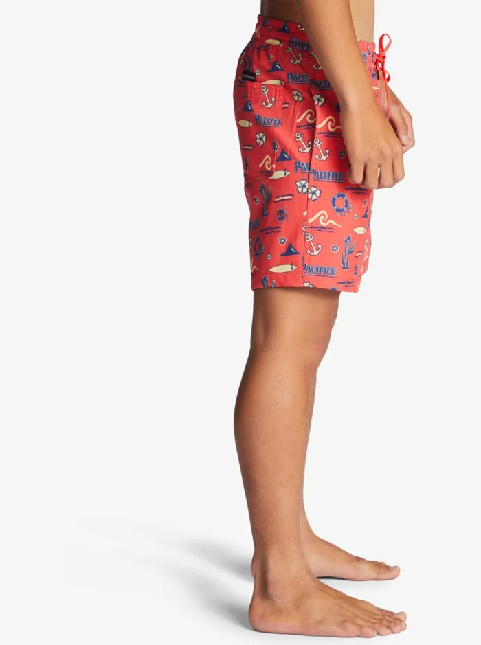 Men Quiksilver Boardshorts Quiksilver X Pacifico 17034 Volleys Red Pacifico Quiksilver Volley