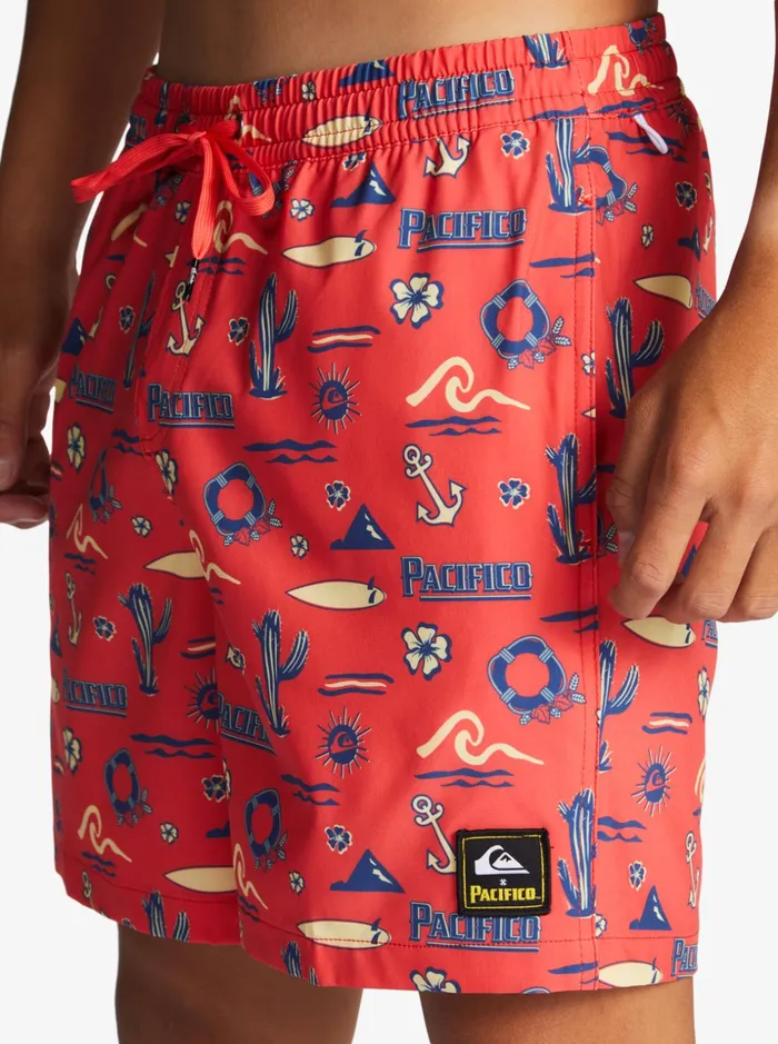 Men Quiksilver Boardshorts Quiksilver X Pacifico 17034 Volleys Red Pacifico Quiksilver Volley