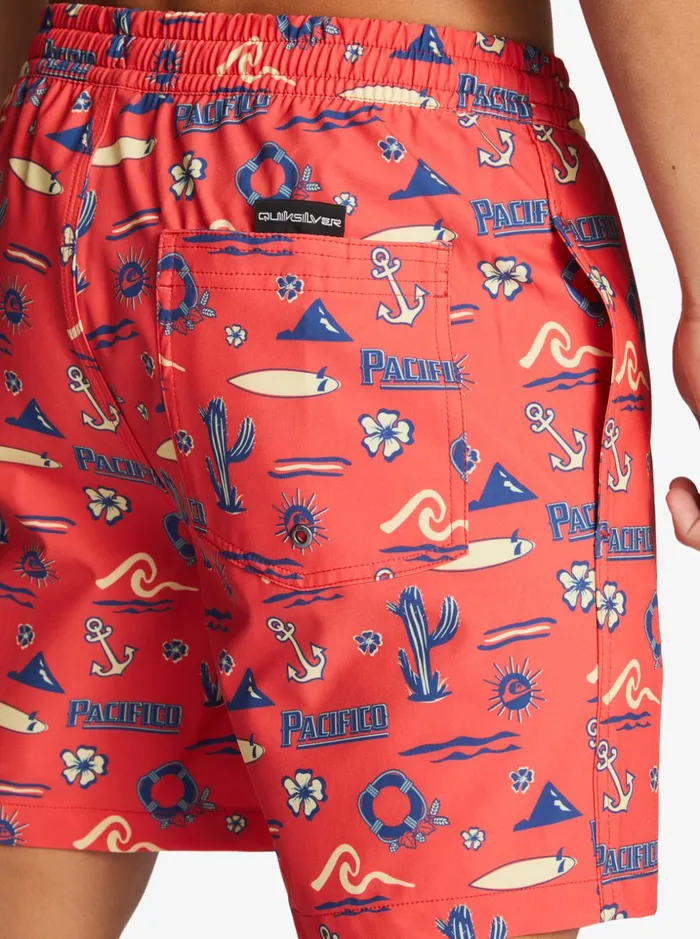 Men Quiksilver Boardshorts Quiksilver X Pacifico 17034 Volleys Red Pacifico Quiksilver Volley