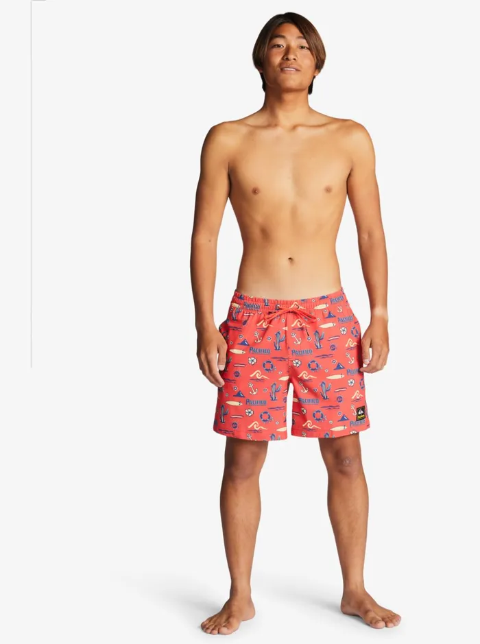 Men Quiksilver Boardshorts Quiksilver X Pacifico 17034 Volleys Red Pacifico Quiksilver Volley