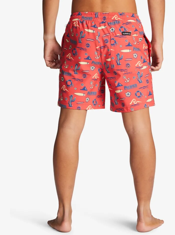 Men Quiksilver Boardshorts Quiksilver X Pacifico 17034 Volleys Red Pacifico Quiksilver Volley