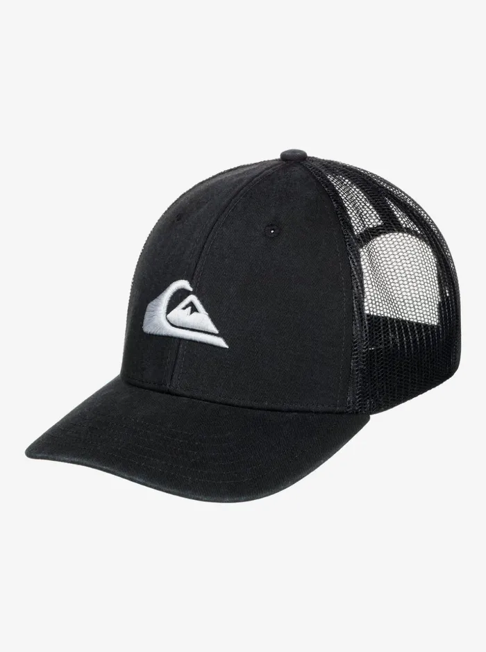 Men Quiksilver Hats Grounder Trucker Hat Black