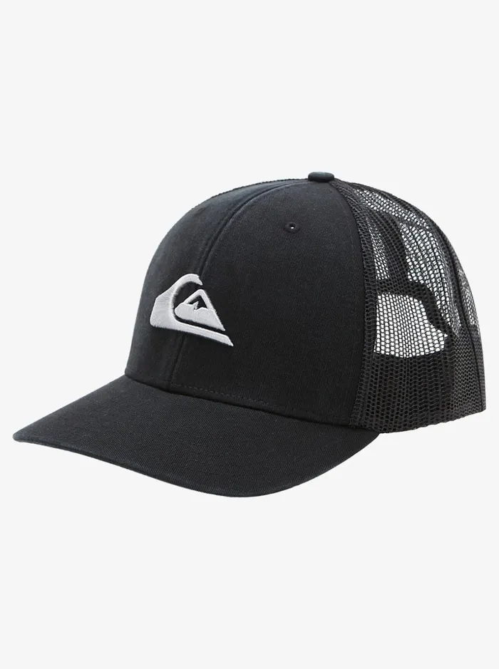 Men Quiksilver Hats Grounder Trucker Hat Black Men Quiksilver Hats Grounder Trucker Hat Black