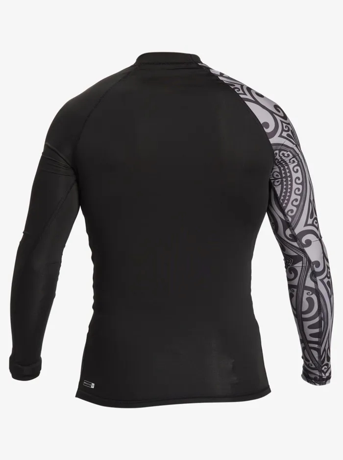 Men Quiksilver Rashguards Hawaii Big Island UPF 50 Long Sleeve Surf Tee Black Men Quiksilver Rashguards Hawaii Big Island UPF 50 Long Sleeve Surf Tee Black