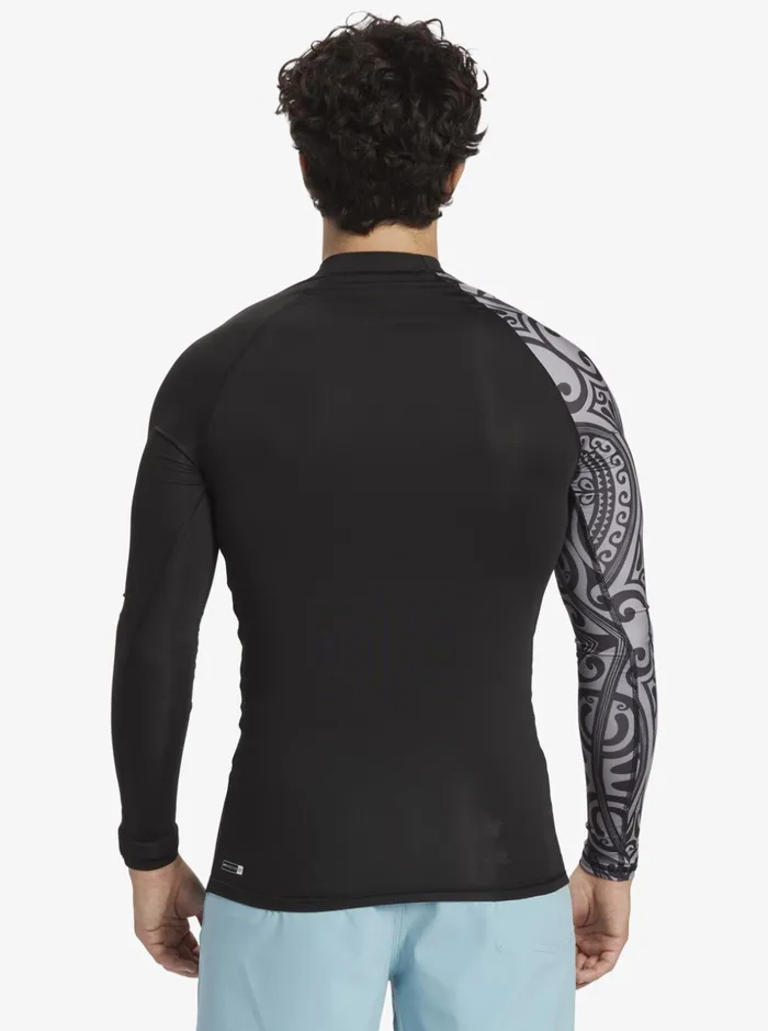 Men Quiksilver Rashguards Hawaii Big Island UPF 50 Long Sleeve Surf Tee Black Men Quiksilver Rashguards Hawaii Big Island UPF 50 Long Sleeve Surf Tee Black