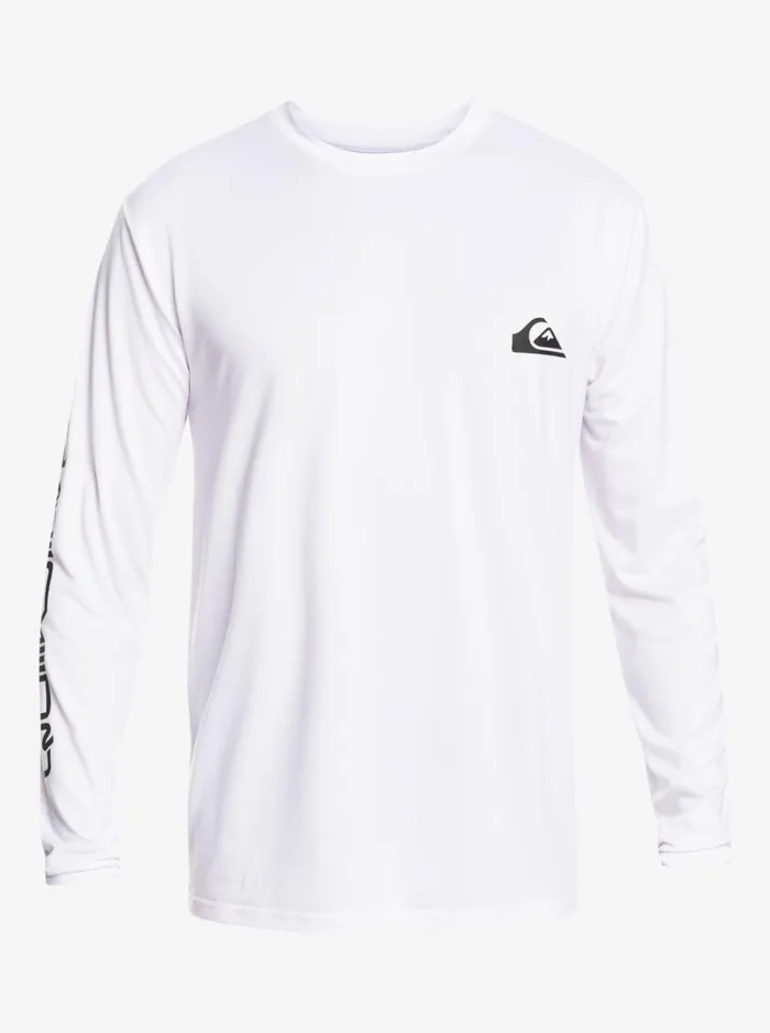Men Quiksilver Rashguards Omni Session Long Sleeve Upf 50 Surf TShirt White